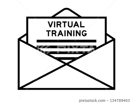 Envelope and letter sign with word virtual training as the headline Envelope and letter sign with word virtual training as the headline 134789403
