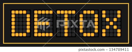 Orange color led banner in word detox on black background 134789411