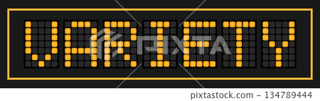 Orange color led banner in word variety on black background 134789444