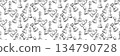 Seamless chess pattern with black and white sketch pieces 134790728