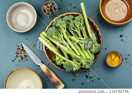 Fresh Broccolini Arrangement for Vegan and Clean Eating Recipes. Fresh Broccolini Arrangement for Vegan and Clean Eating Recipes. 134790746