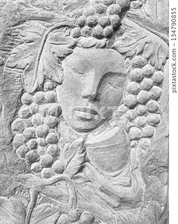 God Bacchus bas relief 134790855