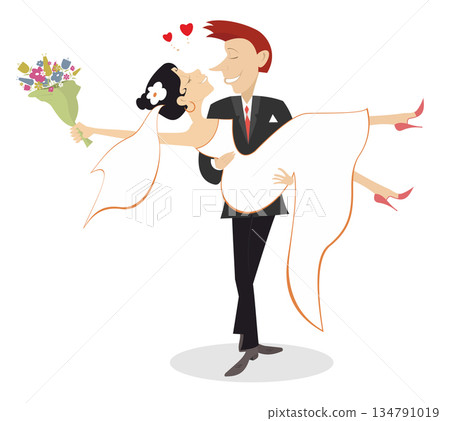 vector, couple, heart 134791019