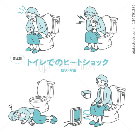 Toilet heat shock, straining and blood pressure fluctuation risk prevention kit (elderly women) 134791283
