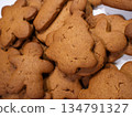 Warm Gingerbread Cookies in Various Shapes Ready for Holiday Treats and Sharing 134791327