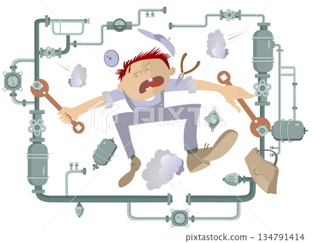 plumber, men, vector 134791414