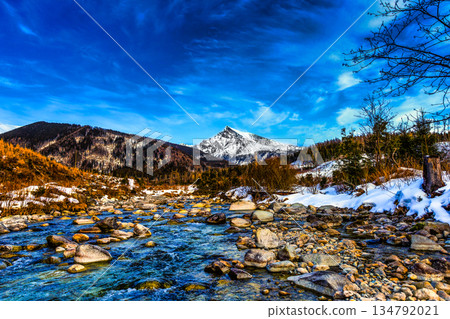 Crystal Clear Mountain River in the High Tatras, Slovakia 134792021