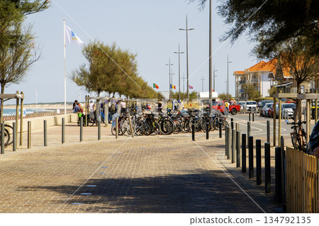 People Enjoy a Sunny Day at Soulac-sur-Mer Near Bordeaux, France People Enjoy a Sunny Day at Soulac-sur-Mer Near Bordeaux, France 134792135