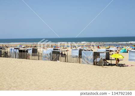 Sunny Beach Day in Soulac-sur-Mer Near Bordeaux in France Sunny Beach Day in Soulac-sur-Mer Near Bordeaux in France 134792160