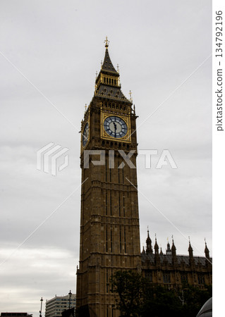 Big Ben Stands Tall Above the City During Cloudy Weather 134792196