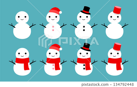 Cute snowman set red Cute snowman set red 134792448