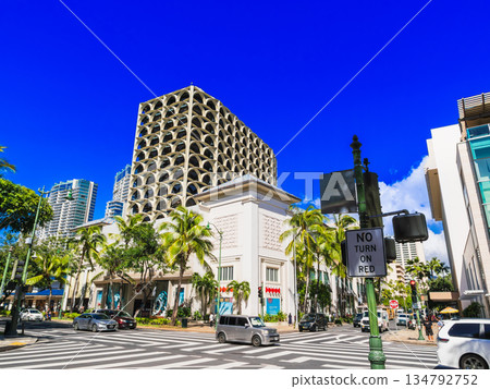 Kalakaua Avenue, the main street of Waikiki, Hawaii Kalakaua Avenue, the main street of Waikiki, Hawaii 134792752