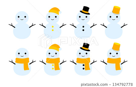 Cute Snowman Transparent Set Yellow 134792778