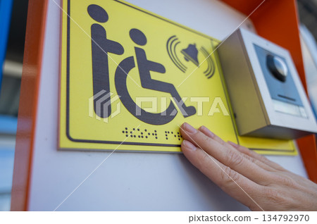 Help call button for people with disabilities.  134792970