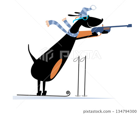 skier, skiing, dog 134794300