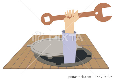 plumber, vector, plumbing 134795296