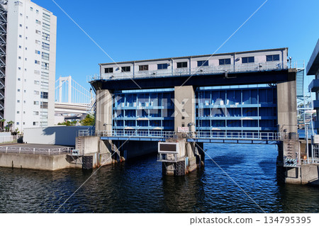Coastal scenery of Tokyo Bay - Takahama Water Gate Coastal scenery of Tokyo Bay - Takahama Water Gate 134795395