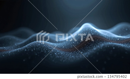 Luminous wave on dark textured background - ai generated 134795402