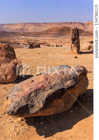 Ramon Crater desert landscape Israel Ramon Crater desert landscape Israel 134796115