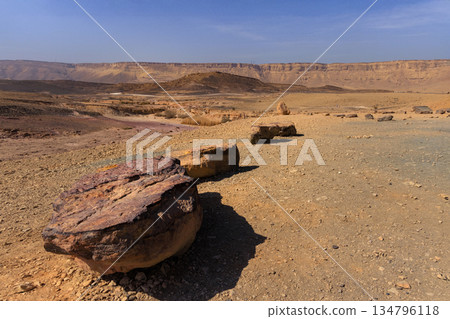 Ramon Crater desert landscape Israel Ramon Crater desert landscape Israel 134796118