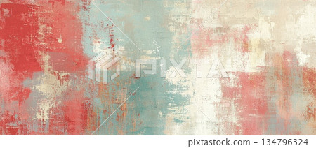 Abstract Brushstrokes of Metallic Paint on Textured Background for Artistic Decor 134796324