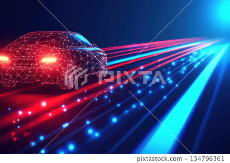 Innovative Smart City Concept Showcasing AI Interfaces for Traffic Control and Management Innovative Smart City Concept Showcasing AI Interfaces for Traffic Control and Management 134796361