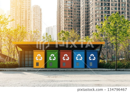 Smart Recycling Station in Urban Area Equipped with Advanced AI Technology for Sustainable Living 134796467