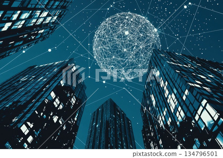Futuristic Smart City Concept Showcasing AI Interfaces and Control Systems in Urban Environment Futuristic Smart City Concept Showcasing AI Interfaces and Control Systems in Urban Environment 134796501
