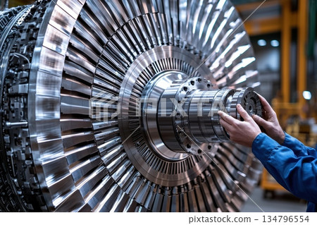 Close-Up of Technicians' Hands Using High-Precision Tools on Industrial Machinery Close-Up of Technicians' Hands Using High-Precision Tools on Industrial Machinery 134796554