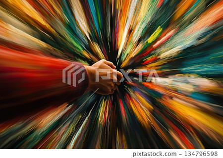 Dynamic Motion Blur Effect Capturing a Handshake Definition of Connection and Collaboration 134796598