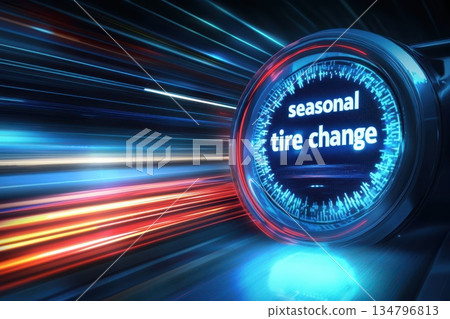 Futuristic Digital Interface for Seasonal Tire Change with Motion Blur Effect Futuristic Digital Interface for Seasonal Tire Change with Motion Blur Effect 134796813