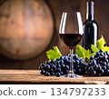 Red wine, wine glasses, winery 134797233