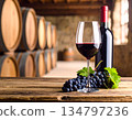 Red wine, wine glasses, winery 134797236
