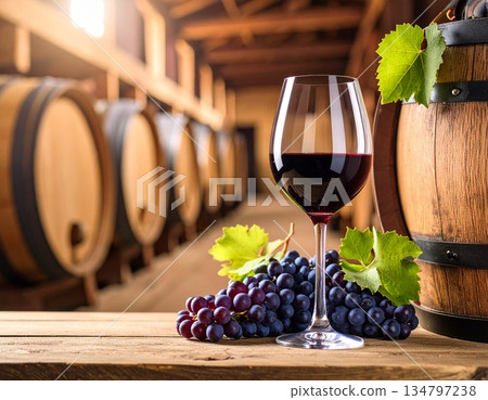 Red wine, wine glasses, winery Red wine, wine glasses, winery 134797238