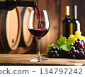Red wine, wine glasses, winery 134797242