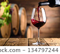 Red wine, wine glasses, winery 134797244