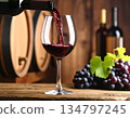 Red wine, wine glasses, winery 134797245