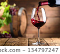 Red wine, wine glasses, winery 134797247