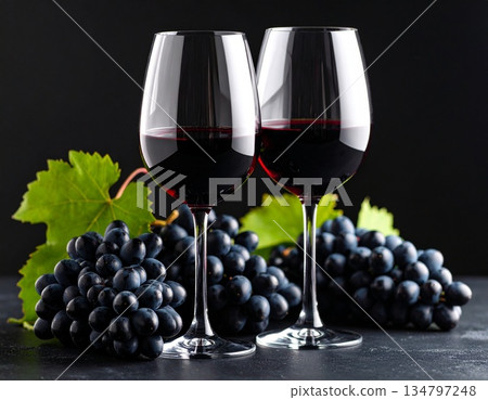 Red wine, wine glasses, enjoying wine, bar 134797248