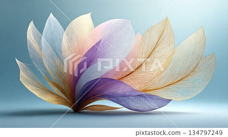 Delicate multicolored feather like leaves - ai generated 134797249