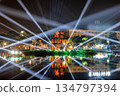 Light Show at Turtle Tower, Hoan Kiem Lake, Hanoi, Vietnam 134797394