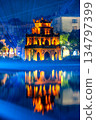 Light Show at Turtle Tower, Hoan Kiem Lake, Hanoi, Vietnam 134797399