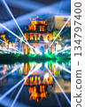 Light Show at Turtle Tower, Hoan Kiem Lake, Hanoi, Vietnam 134797400