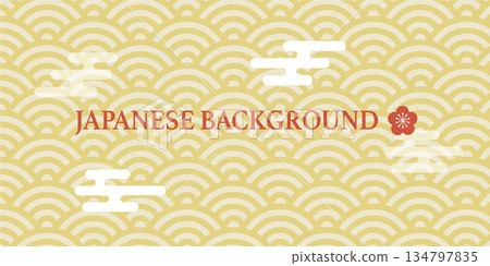Japanese-style banner background design illustration Japanese-style banner background design illustration 134797835
