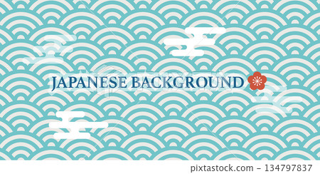 日式橫幅背景設計插圖 134797837