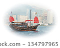 香港風景，香港旅遊形象，香港標誌，帆船 134797965