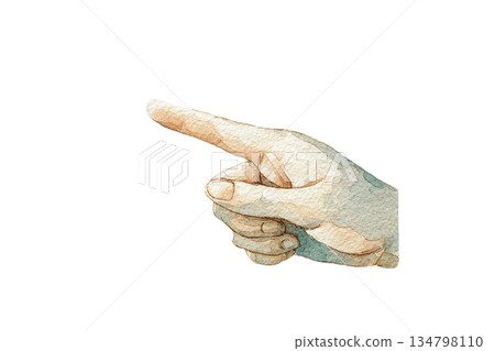 Illustration material of a pointing hand 134798110