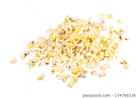 Popcorn pile bag isolated on white background 134798336