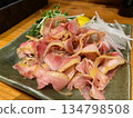Freshly shaved frozen chicken sashimi 134798508
