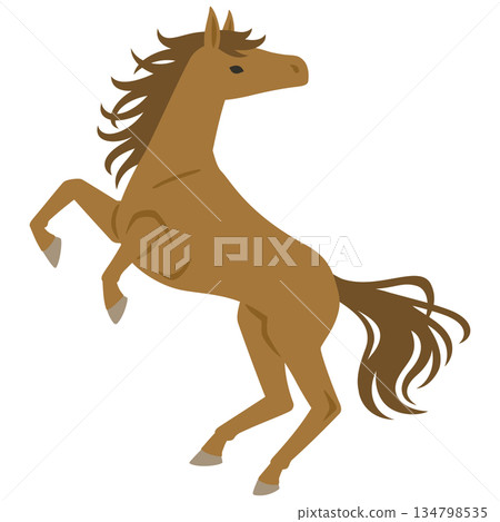 Illustration of a horse standing up Illustration of a horse standing up 134798535